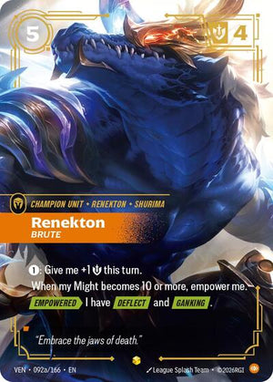 Riftbound - Vendetta - Renekton, Brute - 092a/166 - Alternate Art - Showcase