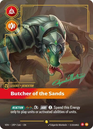 Riftbound - Vendetta - Renekton, Butcher of the Sands - 190*/166 - Signature - Showcase
