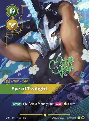 Riftbound - Vendetta - Shen, Eye of Twilight - 193*/166 - Signature - Showcase