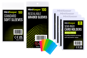 MintKeeper Bulk Grading Bundle – 100 Submissions (100 Semi-Rigids, 200 Soft Sleeves, 100 Perfect Fit Sleeves + Pull Tabs)
