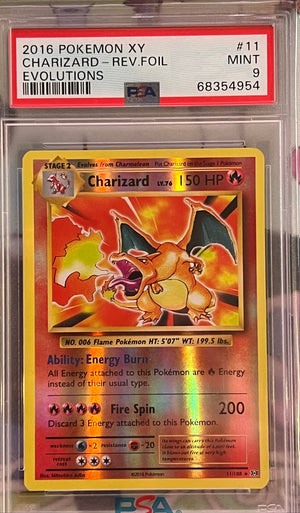 2016 Pokémon XY Evolutions – Charizard (Reverse Holo) #11 - PSA 9
