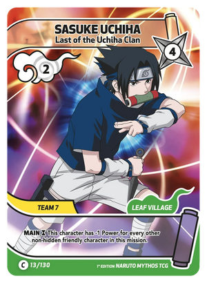 Naruto Mythos TCG - Konoha Shido - Sasuke Uchiha - (Last of the Uchiha Clan) - KS-013 - Common