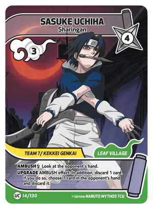 Naruto Mythos TCG - Konoha Shido - Sasuke Uchiha - (Sharingan) - KS-014 - Uncommon