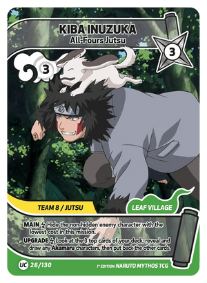 Naruto Mythos TCG - Konoha Shido - Kiba Inuzuka - (All-Fours Jutsu) - KS-026 - Uncommon
