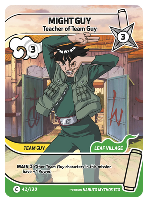 Naruto Mythos TCG - Konoha Shido - Might Guy - (Teacher of Team Guy) - KS-042 - Common