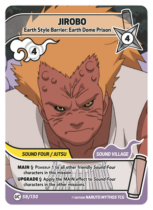 Naruto Mythos TCG - Konoha Shido - Jirobo - (Earth Style Barrier: Earth Dome Prison) - KS-058 - Uncommon
