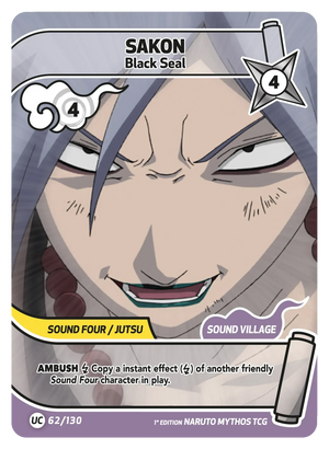 Naruto Mythos TCG - Konoha Shido - Sakon - (Black Seal) - KS-062 - Uncommon