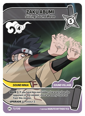 Naruto Mythos TCG - Konoha Shido - Zaku Abumi - (Slicing Sound Wave) - KS-071 - Uncommon