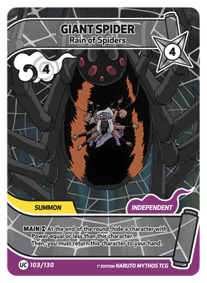 Naruto Mythos TCG - Konoha Shido - Giant Spider - (Rain of Spiders) - KS-103 - Common