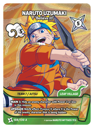 Naruto Mythos TCG - Konoha Shido - Naruto Uzumaki - (Believe it!) - KS-108-A - Art Rare