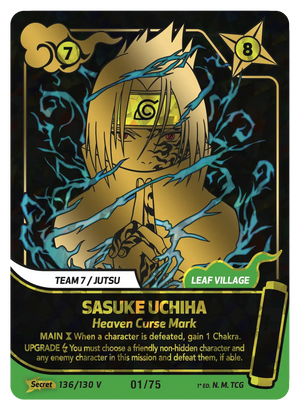 Naruto Mythos TCG - Konoha Shido - Sasuke Uchiha - (Heaven Curse Mark) - KS-136-SV - Secret