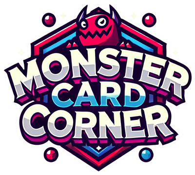 Logo of Monster Card Corner with a colorful design and a small monster graphic.