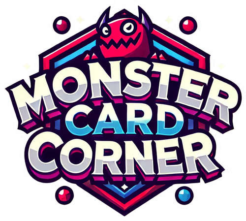 Logo of Monster Card Corner with a colorful design and a small monster graphic.