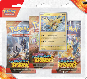 Pokémon TCG - Scarlet and Violet Surging Sparks 3 Pack Blister Zapdos