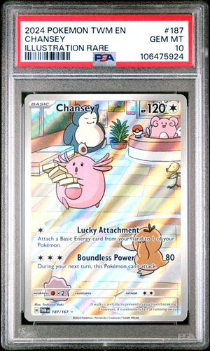 2024 Pokémon Twilight Masquerade – Chansey Illustration Rare #187 - PSA 10