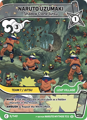 Naruto Mythos TCG - Shinobi Shiren - Naruto Uzumaki - (Shadow Clone Jutsu) - SS-005-C - Common