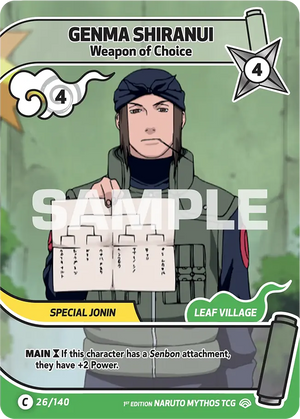 Naruto Mythos TCG - Shinobi Shiren - Genma Shiranui - (Weapon of Choice) - SS-026-C - Common