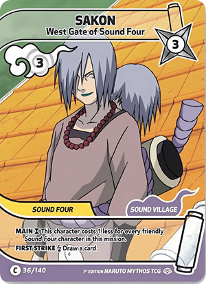 Naruto Mythos TCG - Shinobi Shiren - Sakon - (West Gate of Sound Four) - SS-036-C - Common