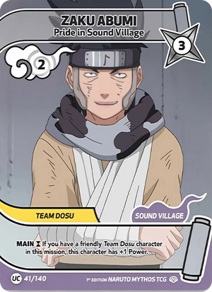Naruto Mythos TCG - Shinobi Shiren - Zaku Abumi - (Pride in Sound Village) - SS-041-UC - Uncommon