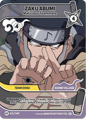 Naruto Mythos TCG - Shinobi Shiren - Zaku Abumi - (Malicious Teammate) - SS-042-UC - Uncommon