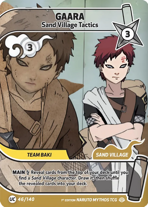 Naruto Mythos TCG - Shinobi Shiren - Gaara - (Sand Village Tactics) - SS-046-UC - Uncommon