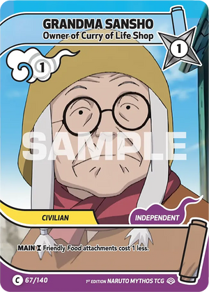 Naruto Mythos TCG - Shinobi Shiren - Grandma Sansho - (Owner of Curry of Life Shop) - SS-067-C - Common