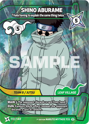Naruto Mythos TCG - Shinobi Shiren - Shino Aburame - ("I hate having to explain the same thing twice.") - SS-113-R - Rare