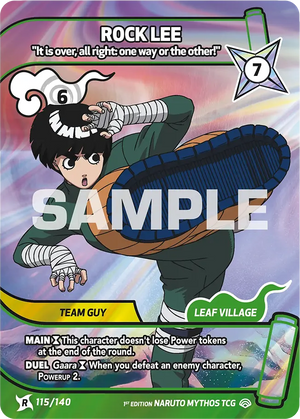 Naruto Mythos TCG - Shinobi Shiren - Rock Lee - ("It is over, all right: one way or the other!") - SS-115-R - Rare