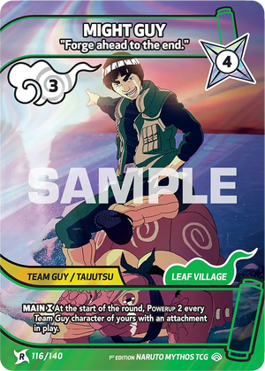 Naruto Mythos TCG - Shinobi Shiren - Might Guy - ("Forge ahead to the end.") - SS-116-R - Rare