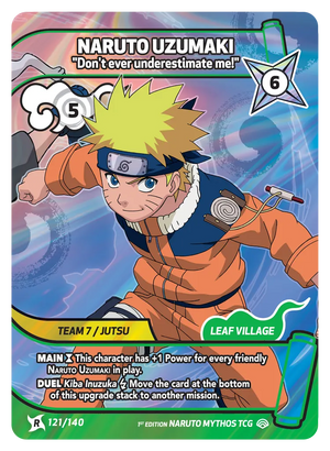Naruto Mythos TCG - Shinobi Shiren - Naruto Uzumaki - ("Don't ever underestimate me!") - SS-121-R - Rare