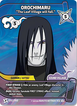 Naruto Mythos TCG - Shinobi Shiren - Orochimaru - ("The Leaf Village will fall.") - SS-130-R - Rare