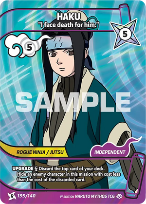 Naruto Mythos TCG - Shinobi Shiren - Haku - ("I face death for him.") - SS-135-R - Rare