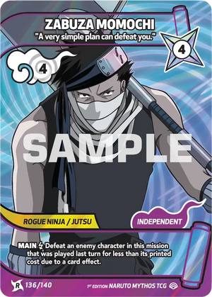 Naruto Mythos TCG - Shinobi Shiren - Zabuza Momochi - ("A very simple plan can defeat you.") - SS-136-R - Rare