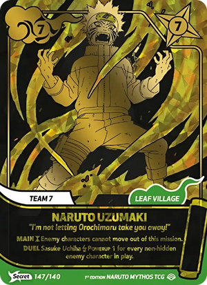 Naruto Mythos TCG - Shinobi Shiren - Naruto Uzumaki - (I'm not letting Orochimaru take you away!) - SS-147-S - Secret