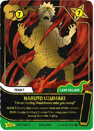 Naruto Mythos TCG - Shinobi Shiren - Naruto Uzumaki - (I'm not letting Orochimaru take you away!) - SS-147-SV - Secret V