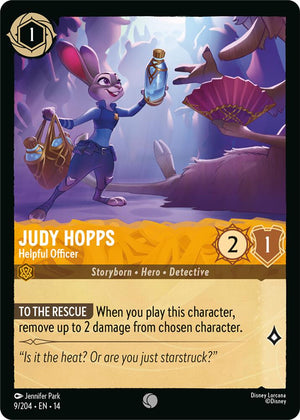 Disney Lorcana TCG - Hyperia City - Judy Hopps - Helpful Officer - 9/204 - Common - Cold Foil