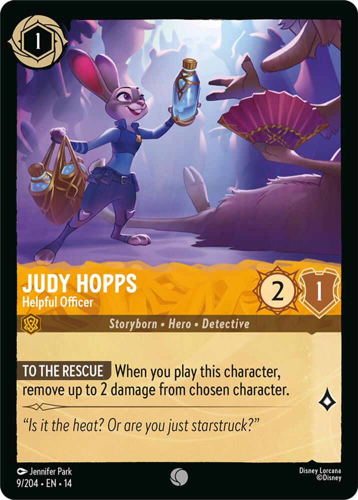 Disney Lorcana TCG - Hyperia City - Judy Hopps - Helpful Officer - 9/204 - Common