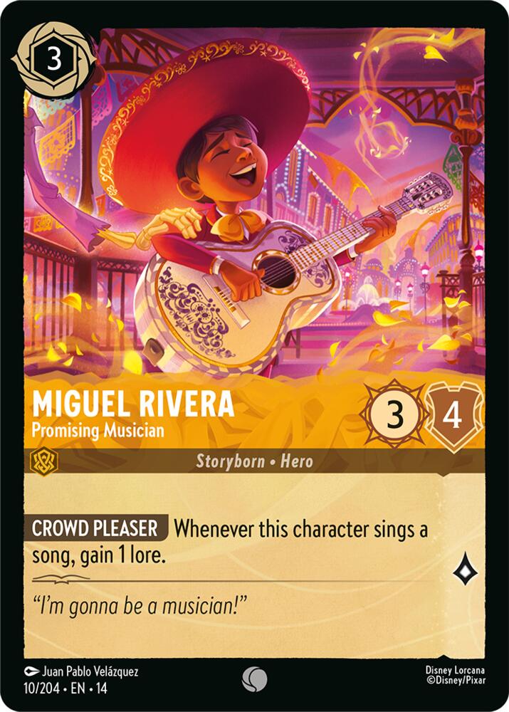 Disney Lorcana TCG - Hyperia City - Miguel Rivera - Promising Musician - 10/204 - Common - Cold Foil
