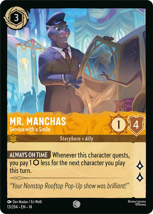 Disney Lorcana TCG - Hyperia City - Mr. Manchas - Service with a Smile - 13/204 - Common - Cold Foil