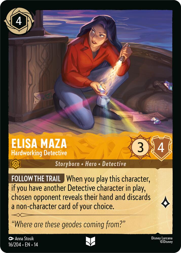 Disney Lorcana TCG - Hyperia City - Elisa Maza - Hardworking Detective - 16/204 - Uncommon