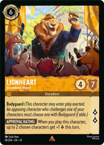 Disney Lorcana TCG - Hyperia City - Lionheart - Incumbent Mayor - 18/204 - Rare - Cold Foil