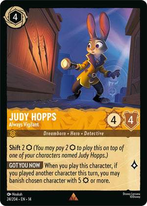 Disney Lorcana TCG - Hyperia City - Judy Hopps - Always Vigilant - 24/204 - Rare - Cold Foil