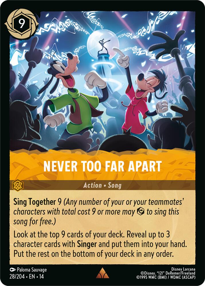 Disney Lorcana TCG - Hyperia City - Never Too Far Apart - 28/204 - Rare - Cold Foil