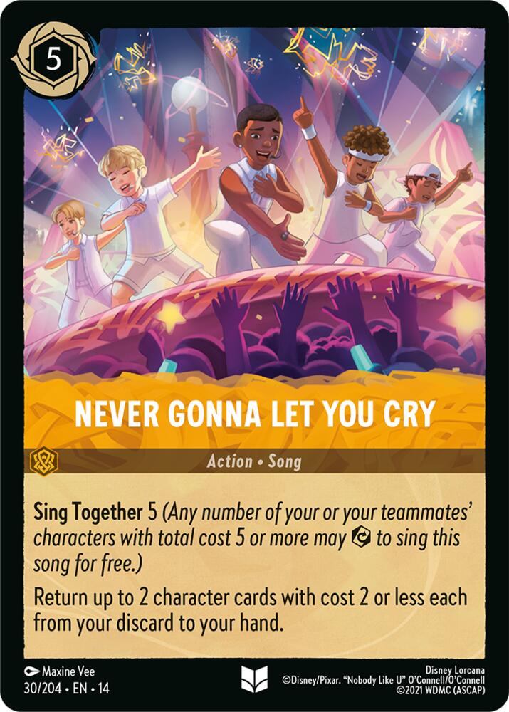 Disney Lorcana TCG - Hyperia City - Never Gonna Let You Cry - 30/204 - Uncommon