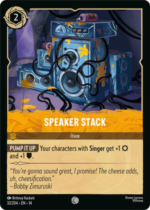 Disney Lorcana TCG - Hyperia City - Speaker Stack - 32/204 - Common - Cold Foil