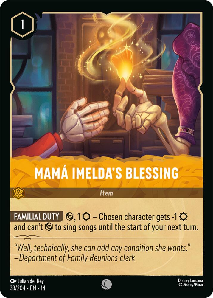 Disney Lorcana TCG - Hyperia City - Mama Imelda's Blessing - 33/204 - Common - Cold Foil