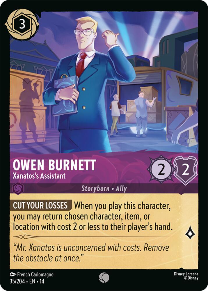 Disney Lorcana TCG - Hyperia City - Owen Burnett - Xanatos's Assistant - 35/204 - Common - Cold Foil