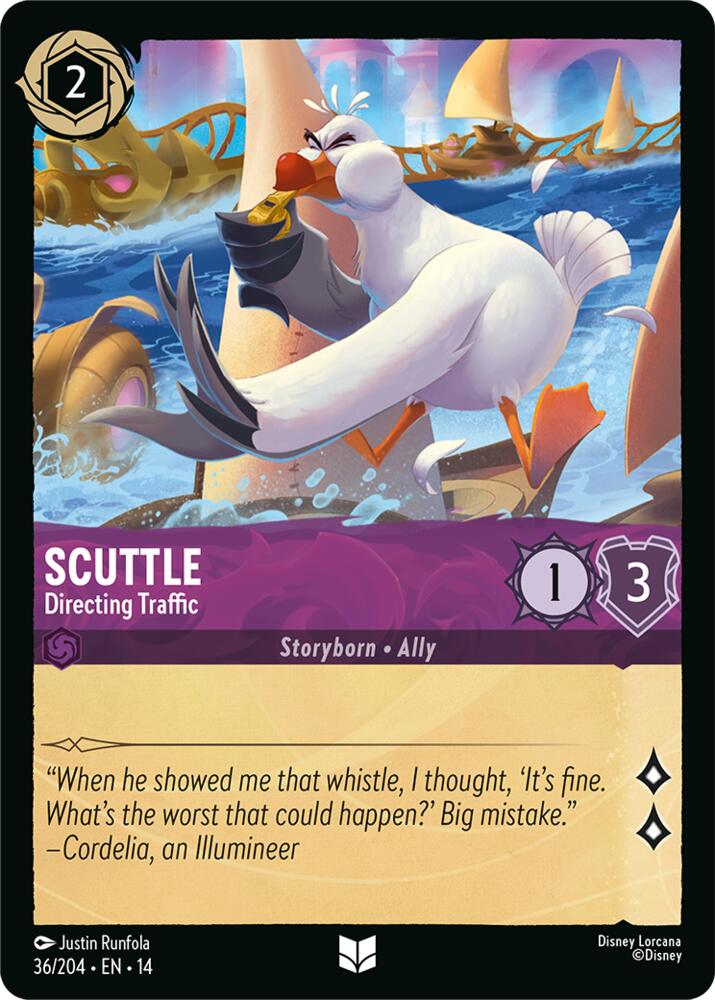 Disney Lorcana TCG - Hyperia City - Scuttle - Directing Traffic - 36/204 - Uncommon - Cold Foil