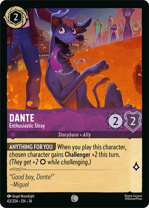 Disney Lorcana TCG - Hyperia City - Dante - Enthusiastic Stray - 43/204 - Common - Cold Foil