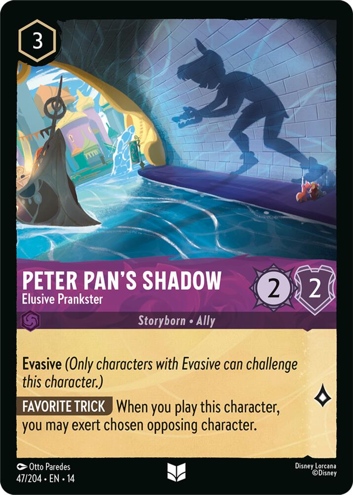 Disney Lorcana TCG - Hyperia City - Peter Pan's Shadow - Elusive Prankster - 47/204 - Uncommon - Cold Foil